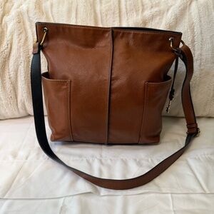 Fossil Brown Leather Crossbody Shoulder Bag